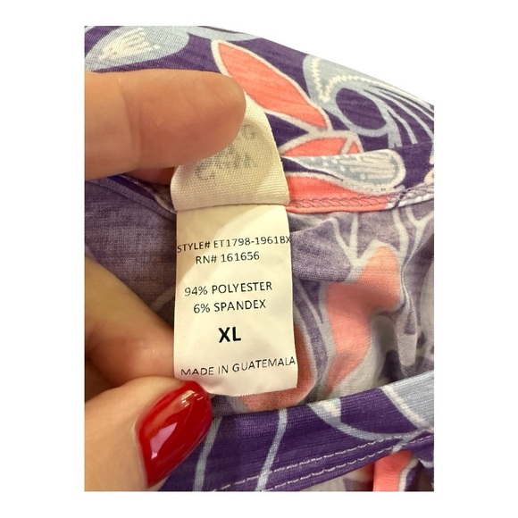 Sew In Love XL Purple Floral Sleeveless Blouse with Crisscross Neckline - Picture 6 of 7